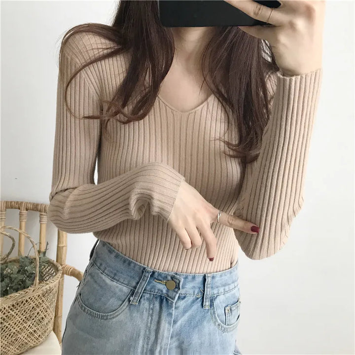 Zenna V Neck Knitted Top