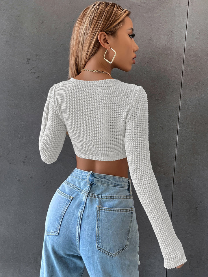 Coralie Waffle Knit Crop Top