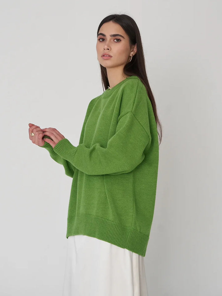 Roll With The Flow O Neck Knitted Pullover