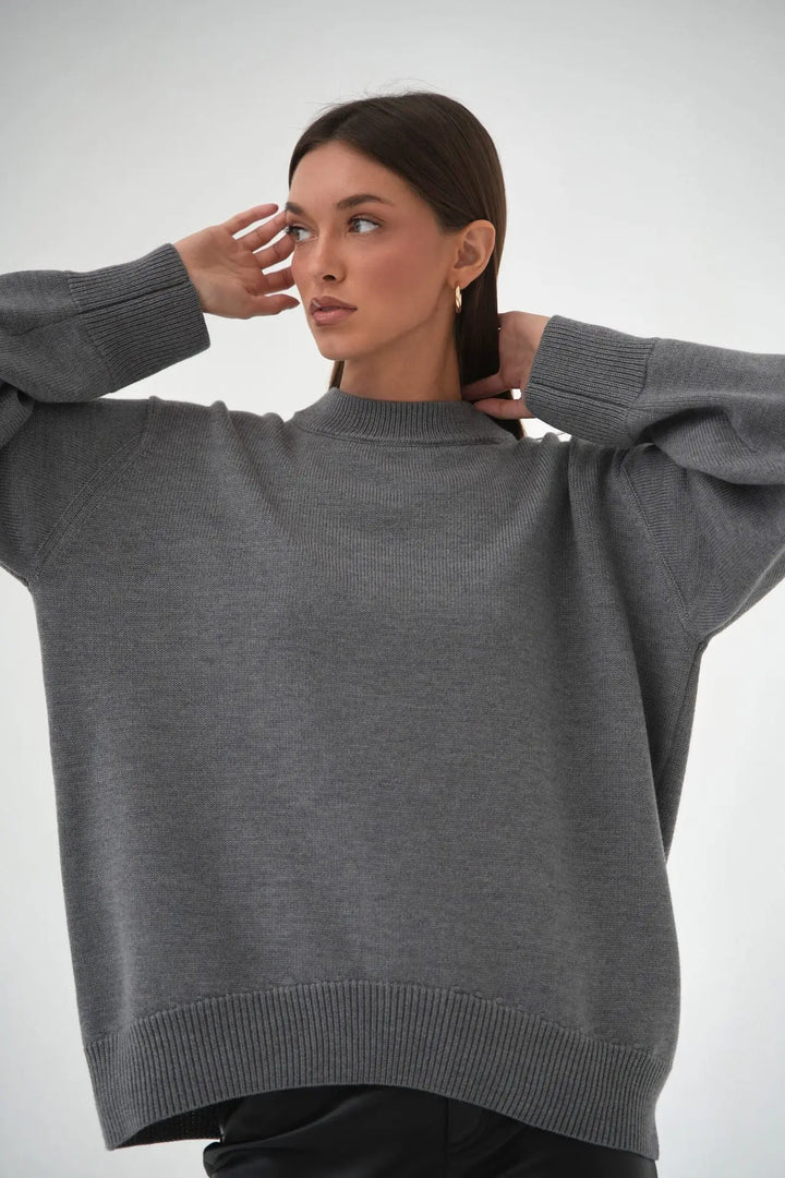 Roll With The Flow O Neck Knitted Pullover