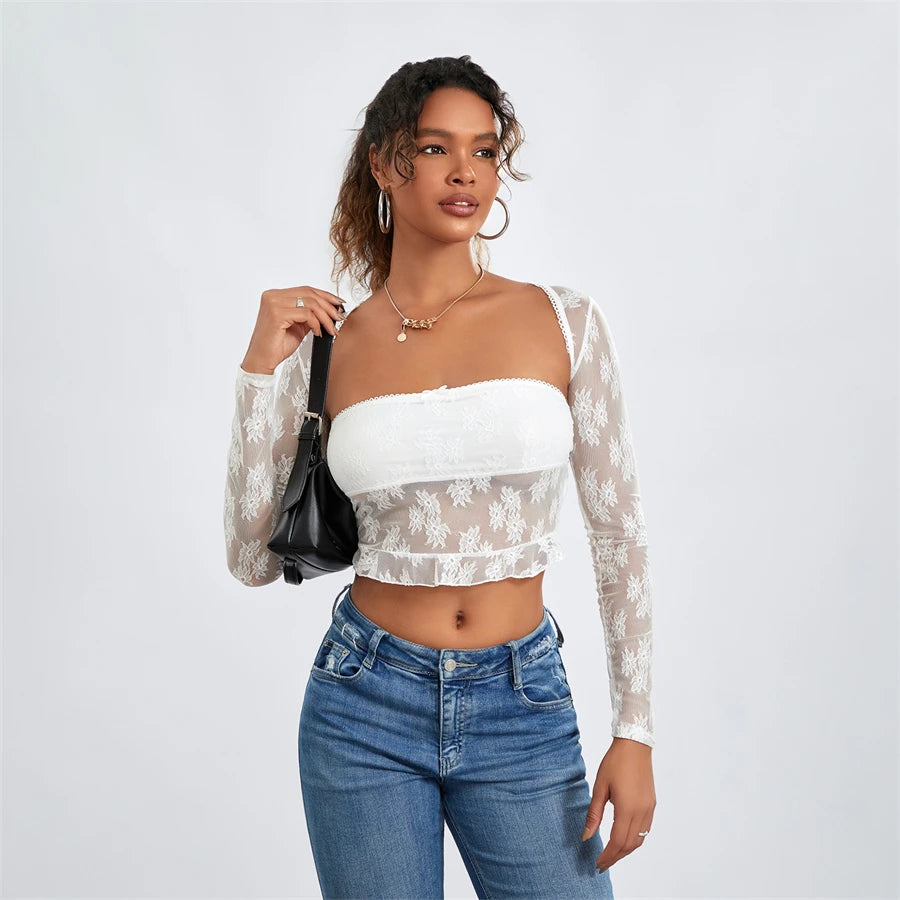 Meshed Petals Lace Top