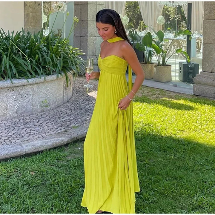 Starting Fresh Strapless Ribbon Maxi Dress