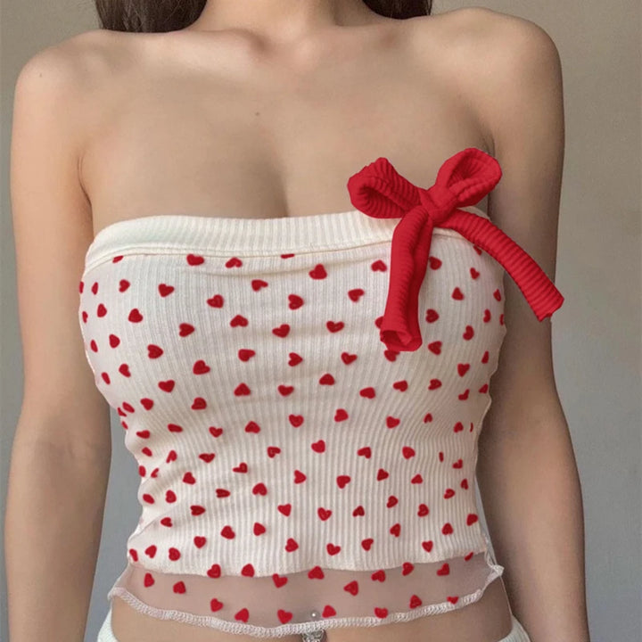 Natalee Printed Mesh Top