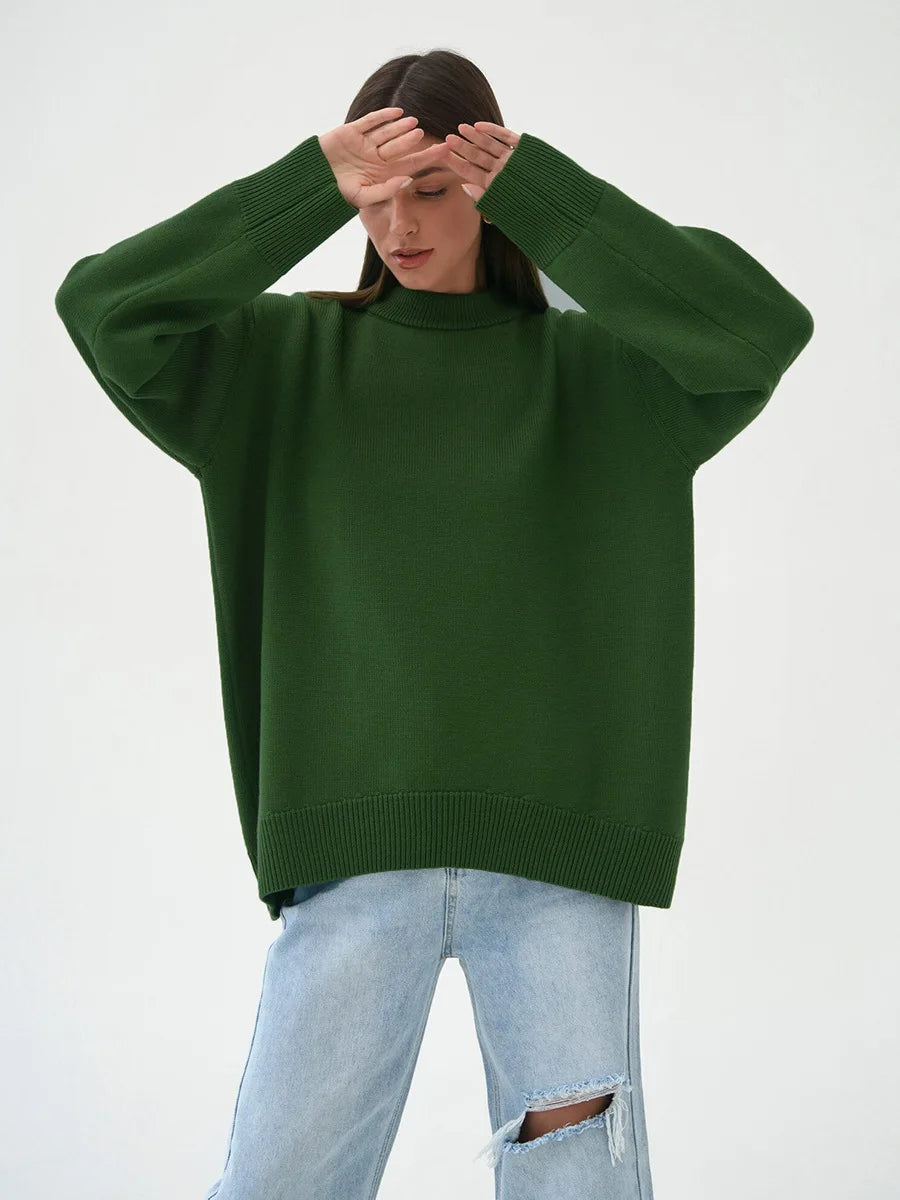 Roll With The Flow O Neck Knitted Pullover