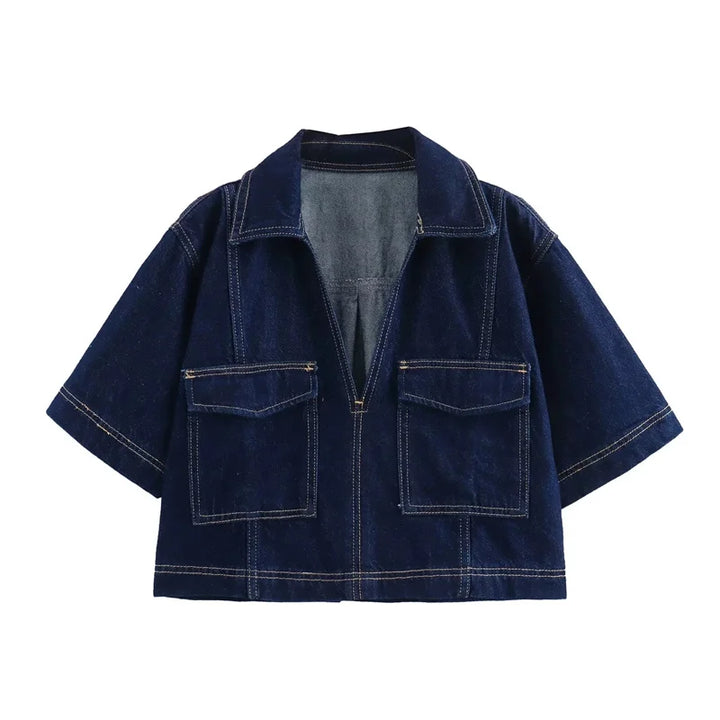 Uncommon Cropped Shirt Denim Set