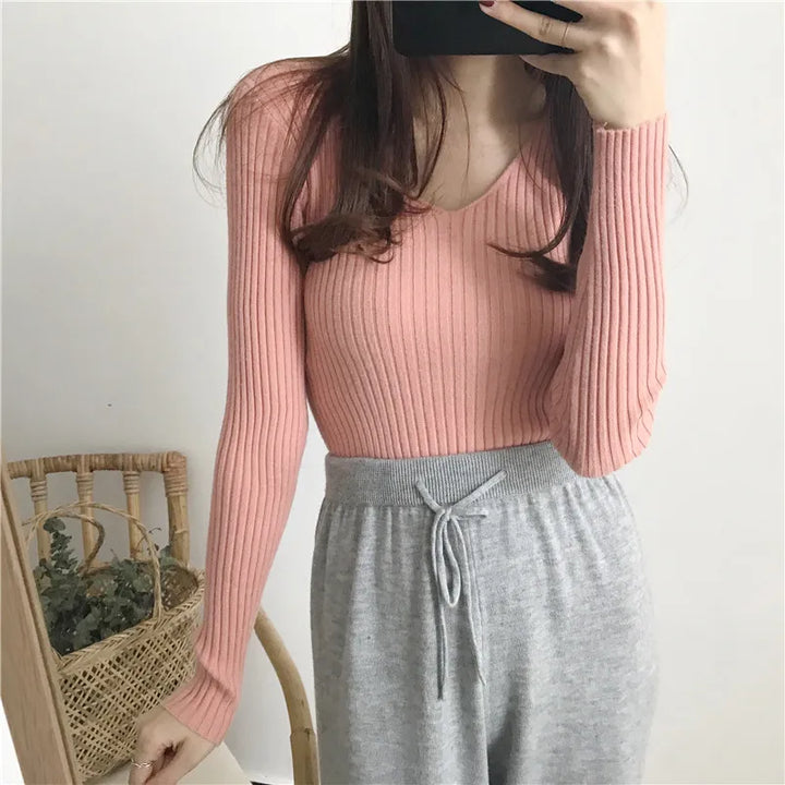Zenna V Neck Knitted Top