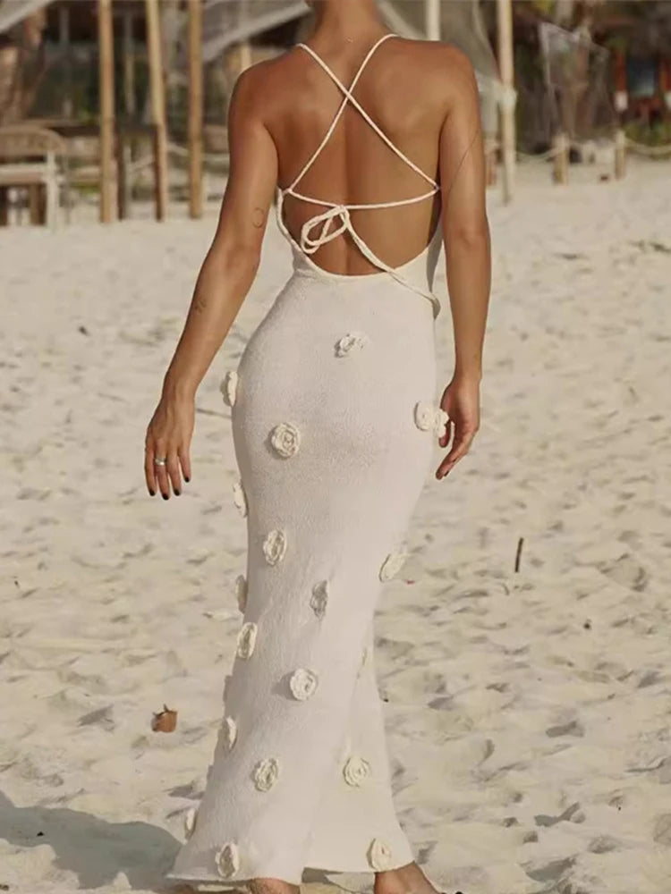 Bloom & Bare Backless Sheer Dress Bella Chix Co Bloom & Bare Backless Sheer Dress Bella Chix Co
