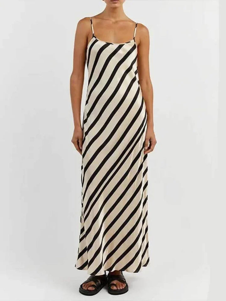 Just Your Stripe Backless Maxi Dress