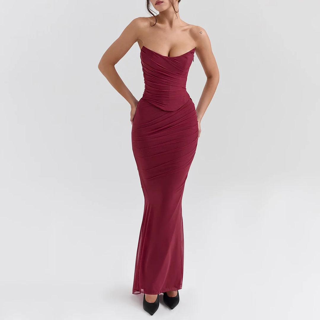 Bellamy Strapless Set With Scarf