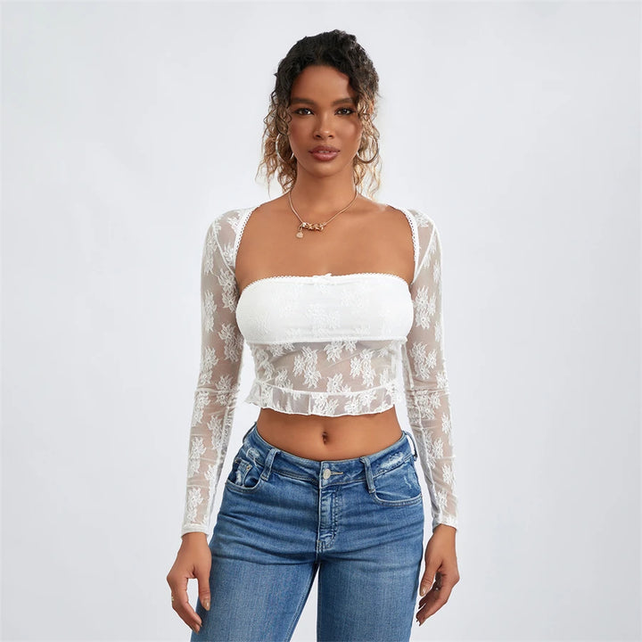 Meshed Petals Lace Top