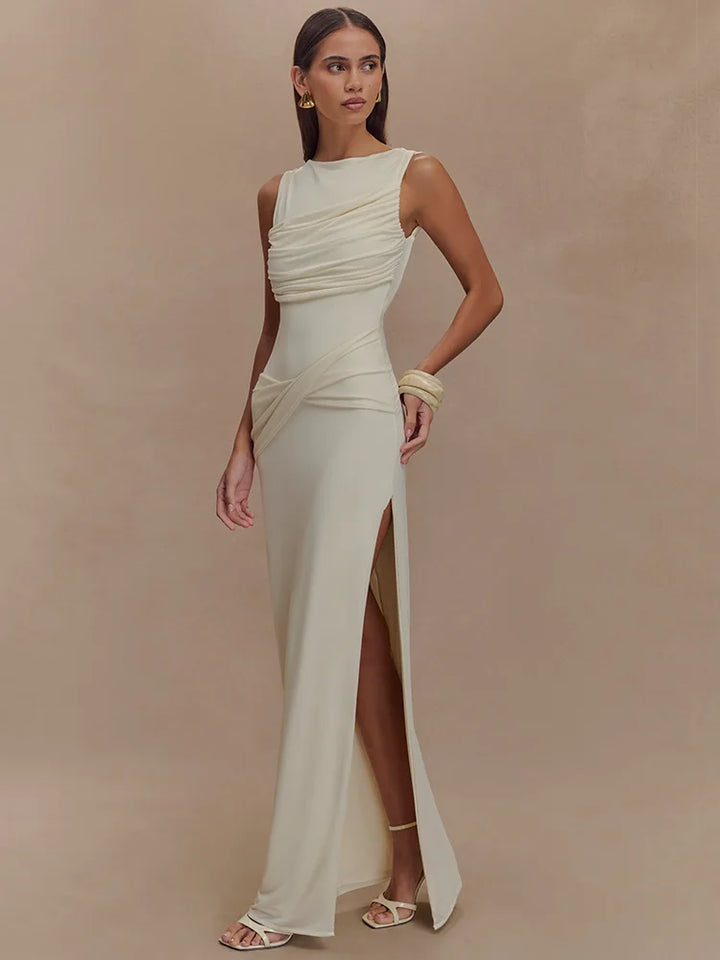 Jennifer Backless Ruched Maxi Dress