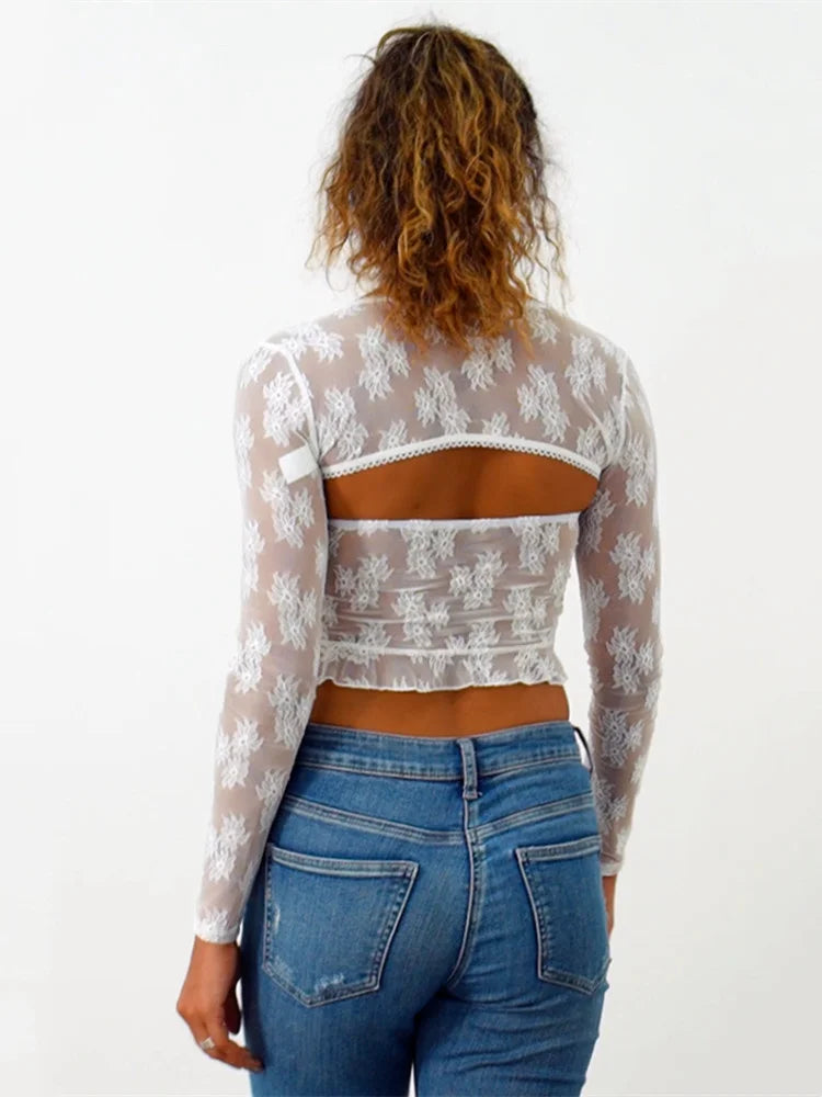 Meshed Petals Lace Top