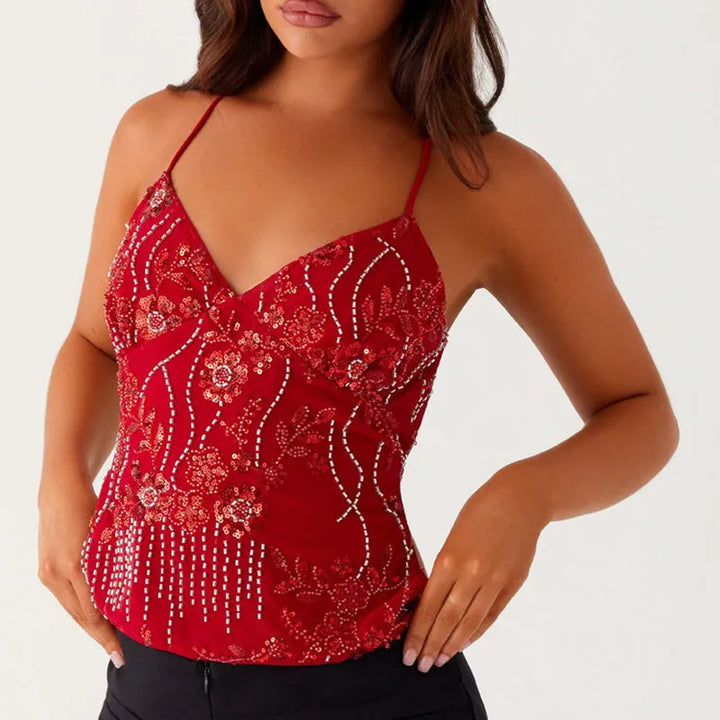 Solana Sequin Halter Top