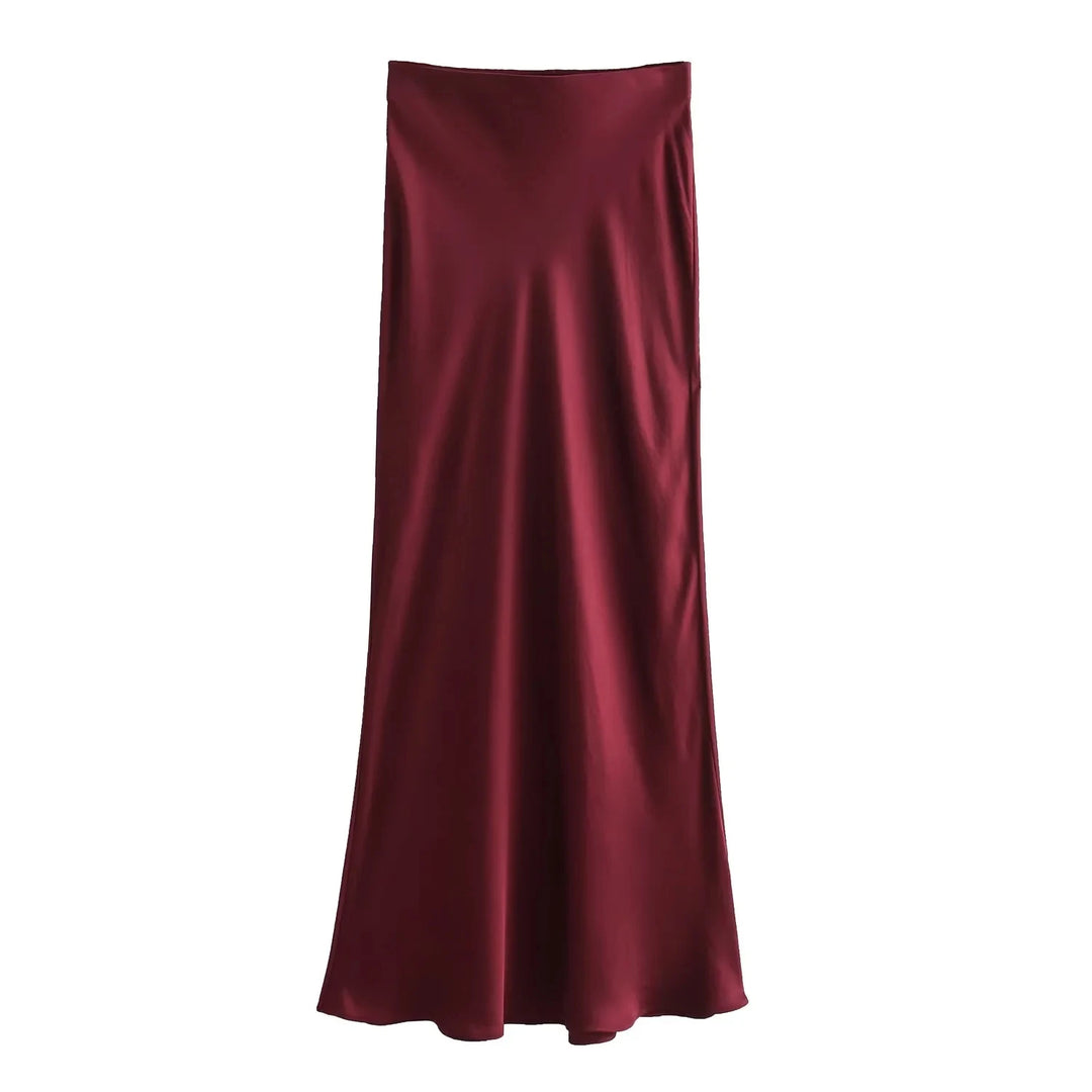 Effortless Straight Silk Skirt