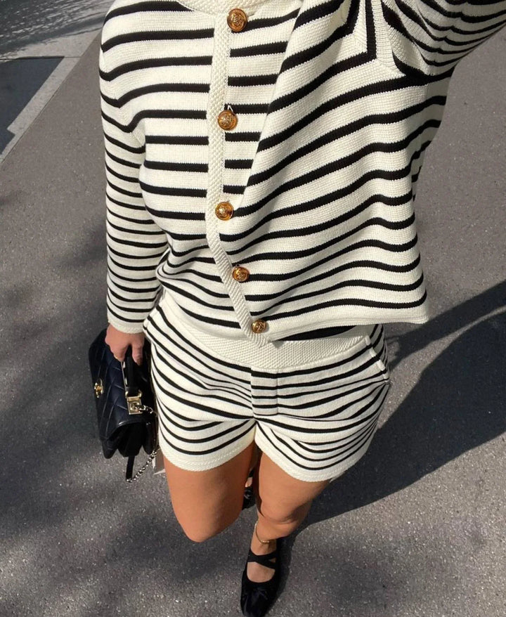 She's A Beast Striped Shorts Set