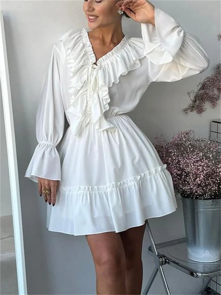 Lily Lace Ruffle Mini Dress