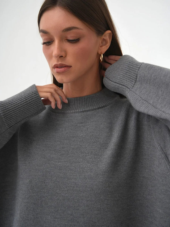 Roll With The Flow O Neck Knitted Pullover