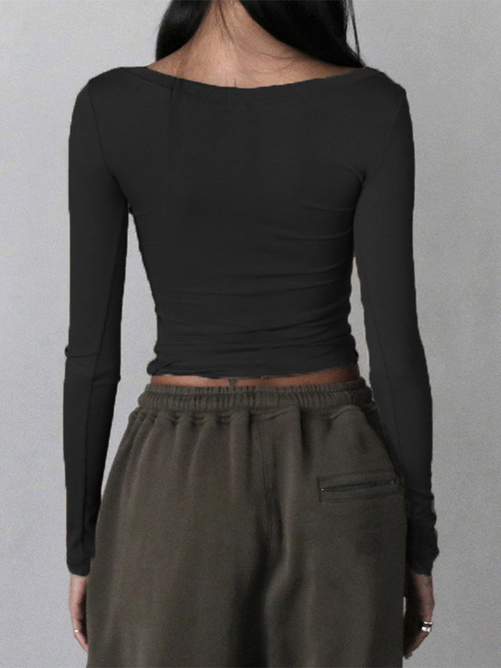 Racine Square Neck Ribbed Crop Top