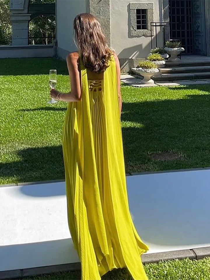 Starting Fresh Strapless Ribbon Maxi Dress