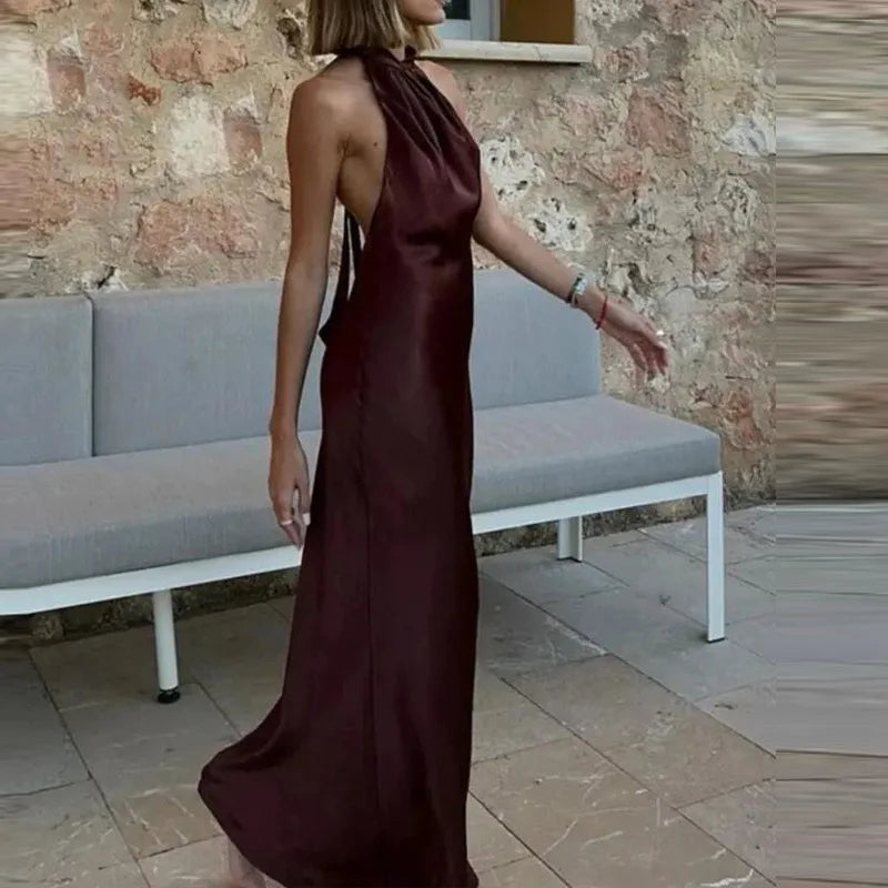 Holly Satin Halter Neck Dress Bella Chix Co Holly Satin Halter Neck Dress Bella Chix Co