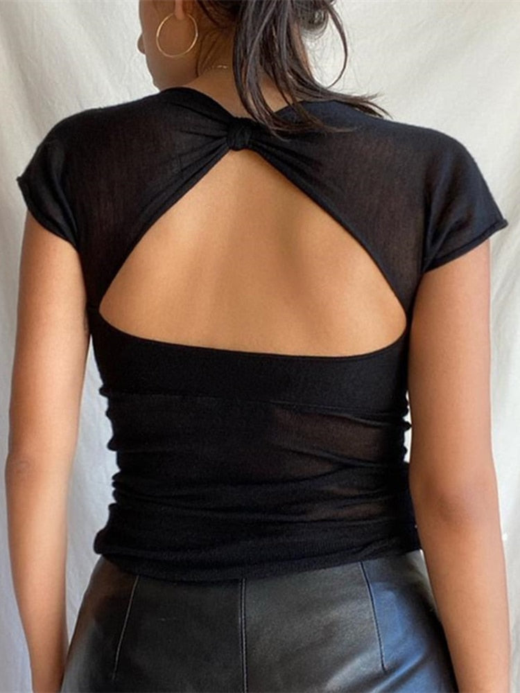 Baesic Backless Mesh Top