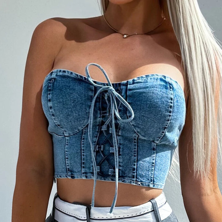 Denim Tie & Tube Tango Top