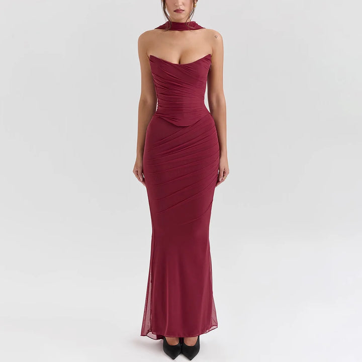 Bellamy Strapless Set With Scarf
