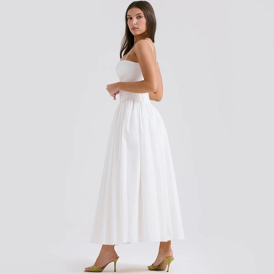 Maura Classic White Flare Dress