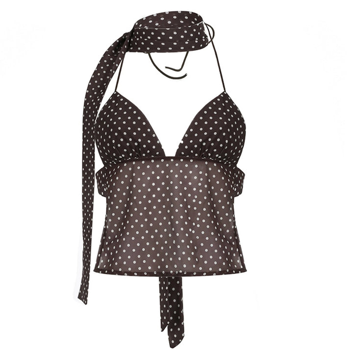 Marline Polka Dot Backless Cami Top