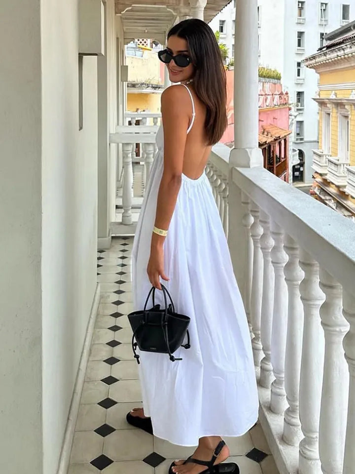 Spilling Secrets V Neck Long Maxi Dress