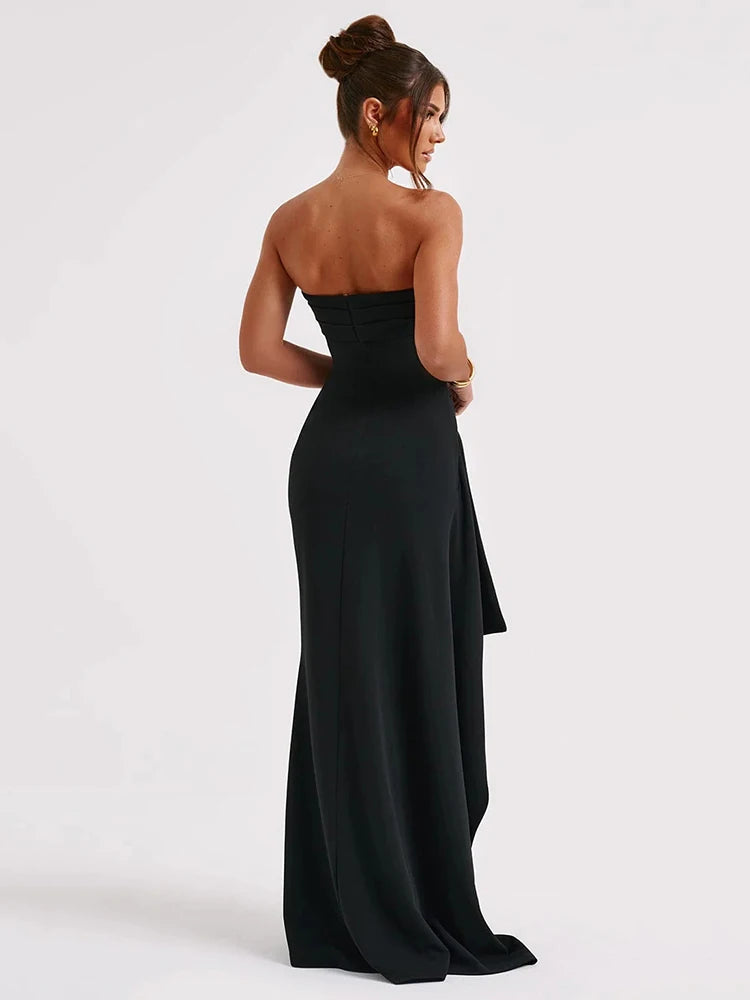 Ravish in Slit Strapless Maxi Dress