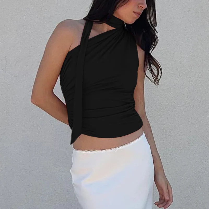 Millery Off Shoulder Wrapped Neck Top