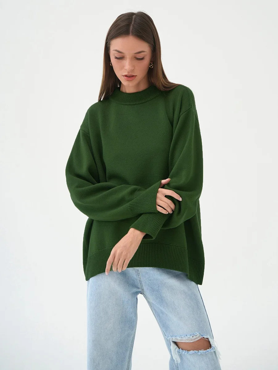 Roll With The Flow O Neck Knitted Pullover