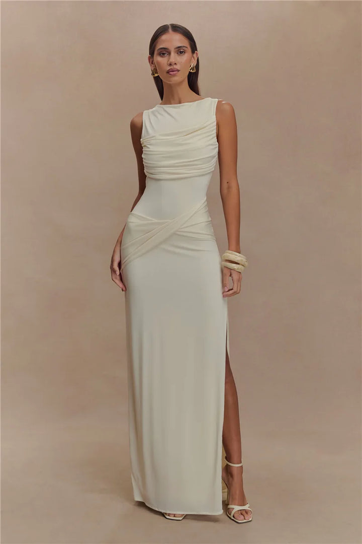 Jennifer Backless Ruched Maxi Dress