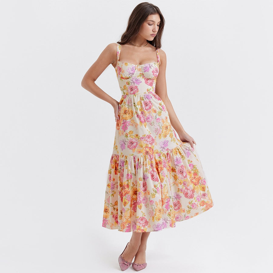 Seraphine Floral Midi Dress – Bella Chix Co