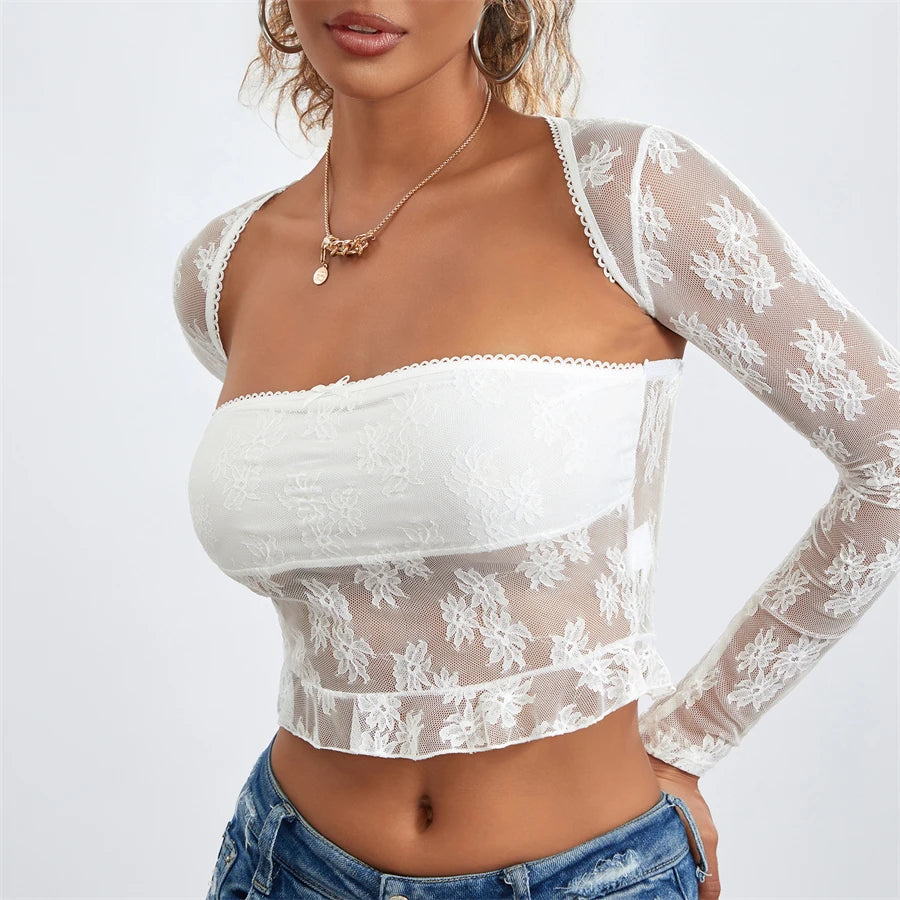 Meshed Petals Lace Top