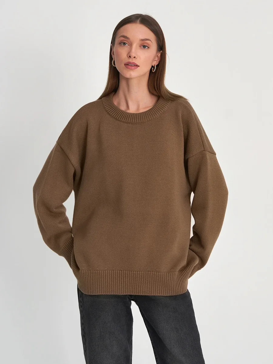 Roll With The Flow O Neck Knitted Pullover