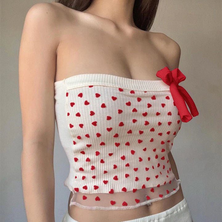 Natalee Printed Mesh Top