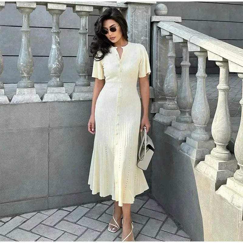 cream colored midi dress Buttercream Knit Midi Dress – Bella Chix Co