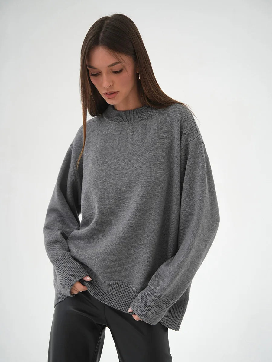 Roll With The Flow O Neck Knitted Pullover