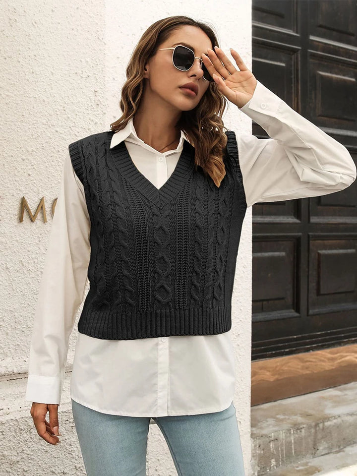 Whisper Weave V-Neck Vest