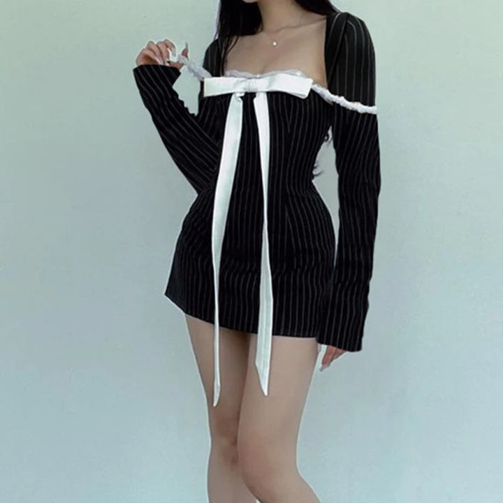 Vanilla Vista Striped Bow Dress