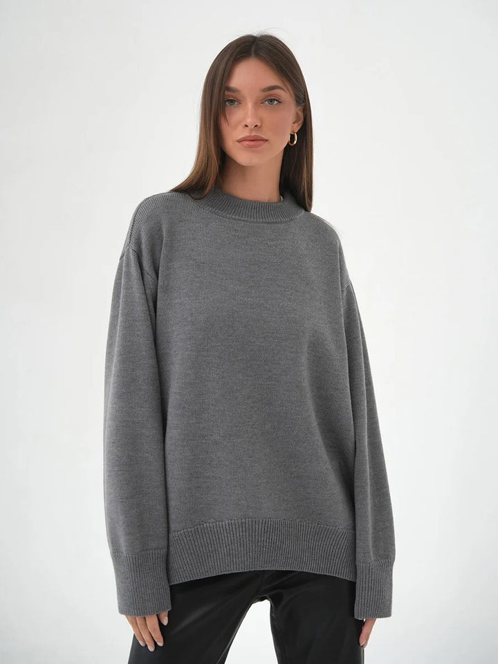 Roll With The Flow O Neck Knitted Pullover