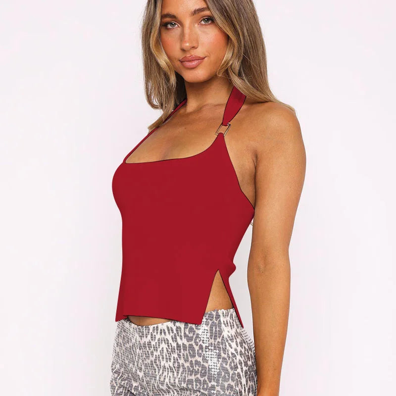 Abrina Sleeveless Slit Top