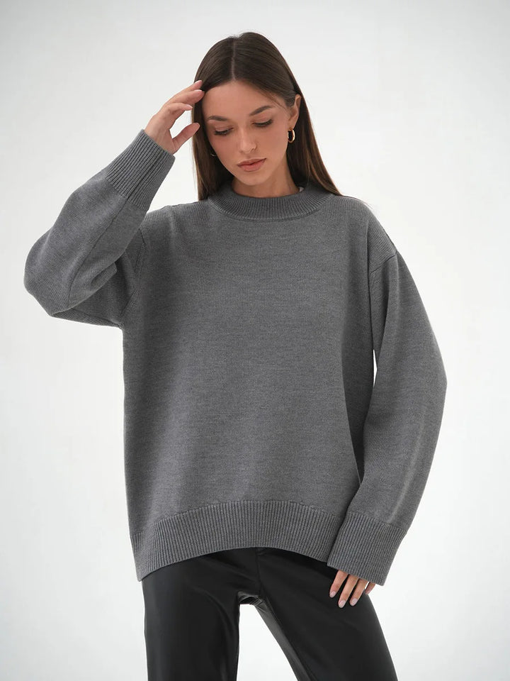 Roll With The Flow O Neck Knitted Pullover