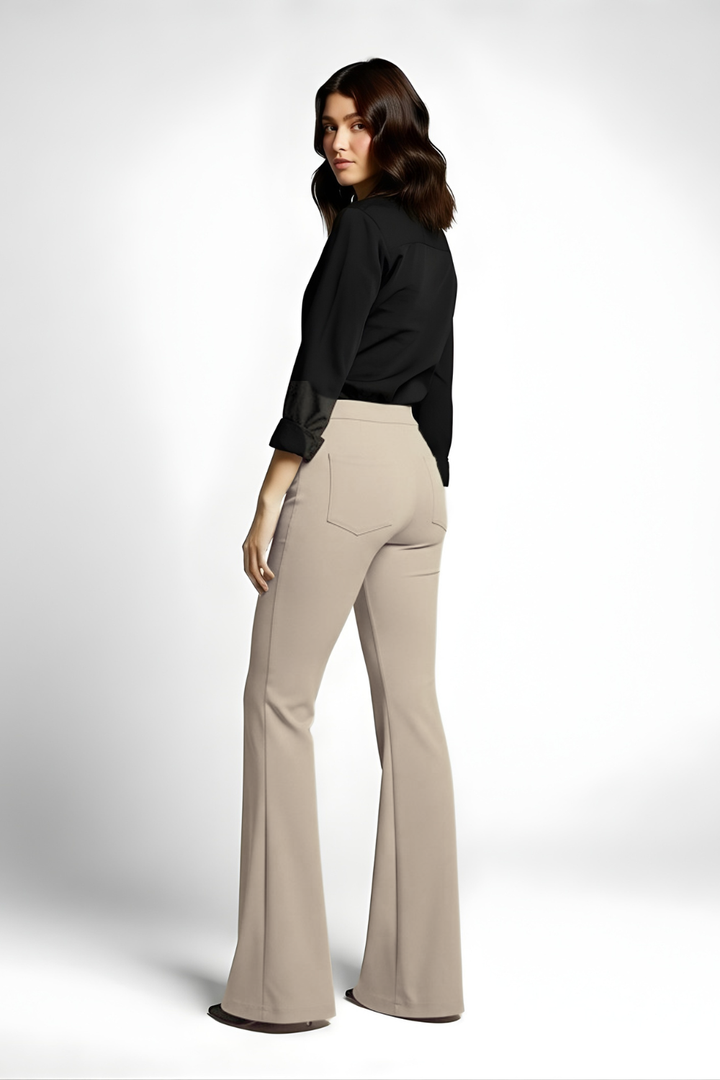 Swiss Sculpt Stretchable BootCut Flare Pants - Beige