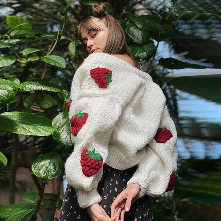 Strawberry Knitted Cardigan