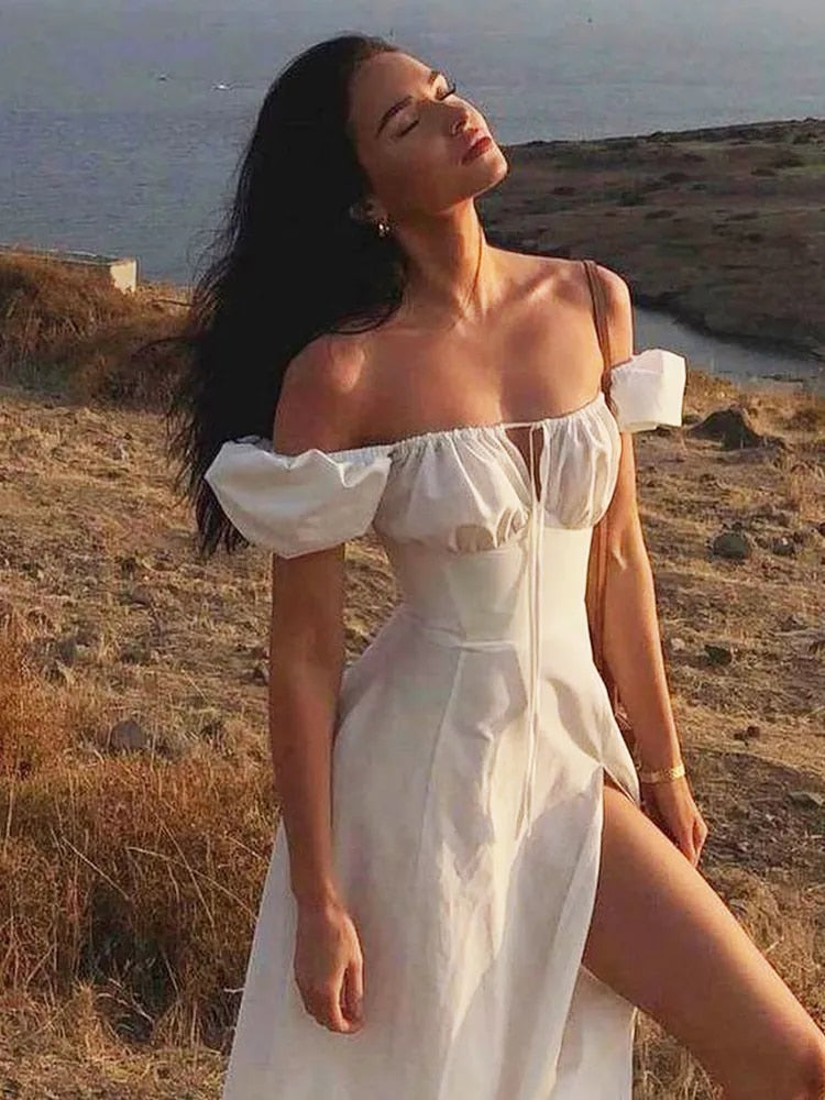 ruched tie up dress Fitted Long Ruched Lace-Up Slit Dress Ladivine BD7042