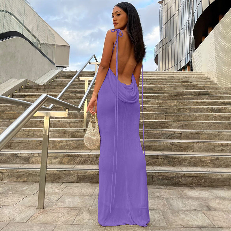 backless fishtail maxi dress Lace Backless Fishtail Maxi Dress M