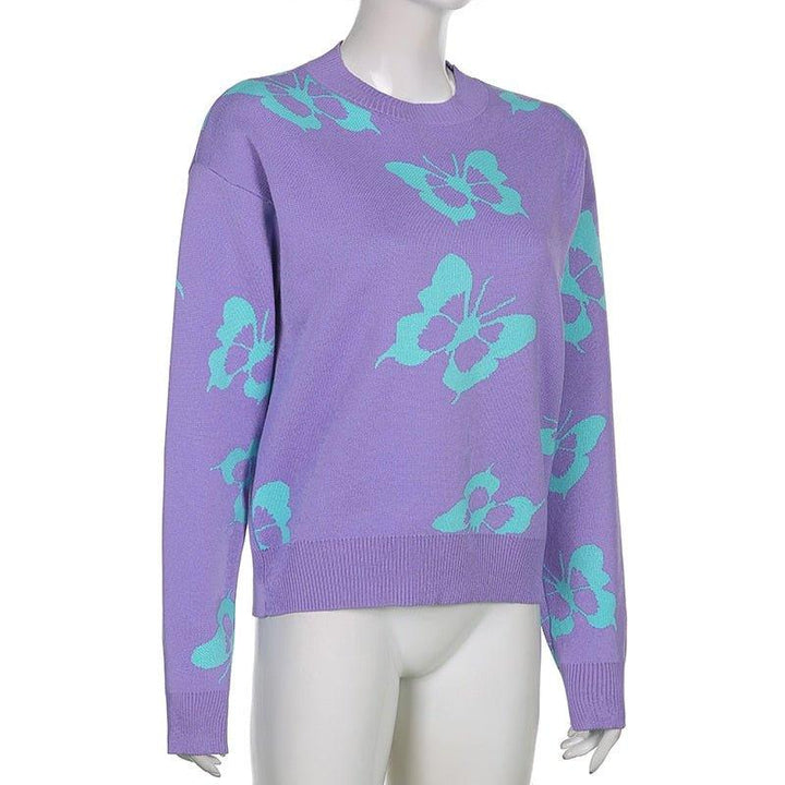 Butterfly Print Kawaii Jumper - Bella Chix Co